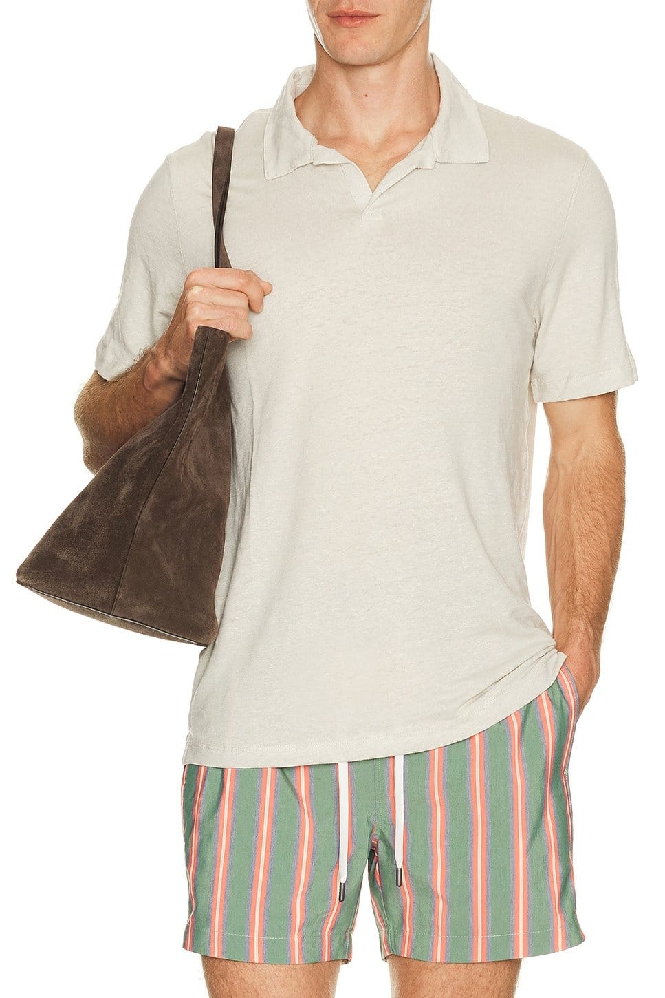Revolve Bone Stretch Linen Polo