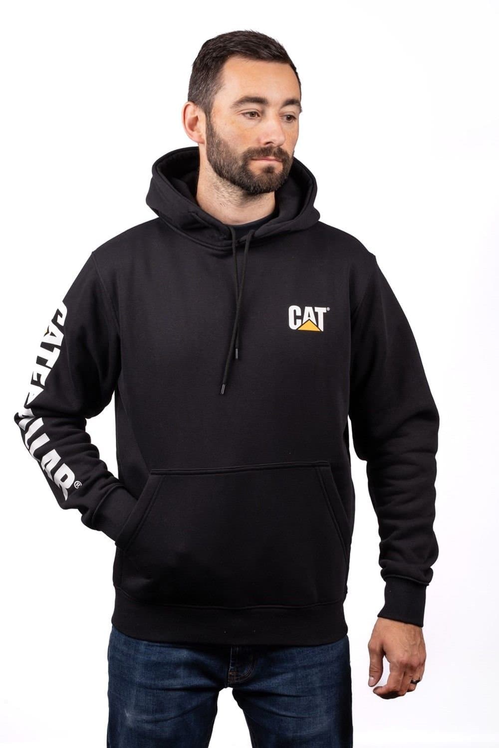 Caterpillar Caterpillar Men's Trademark Banner Hooded Sweatshirt in Black
