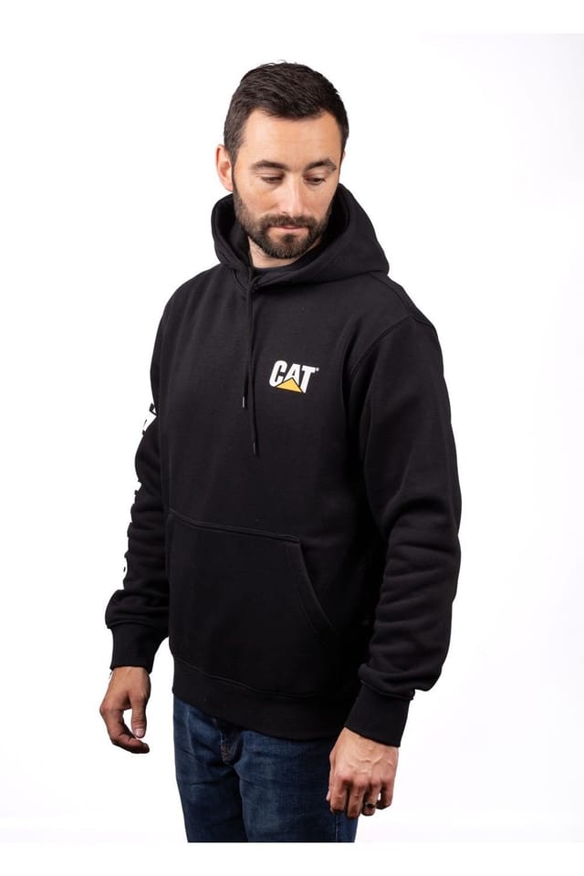 Caterpillar Caterpillar Men's Trademark Banner Hooded Sweatshirt in Black - 2