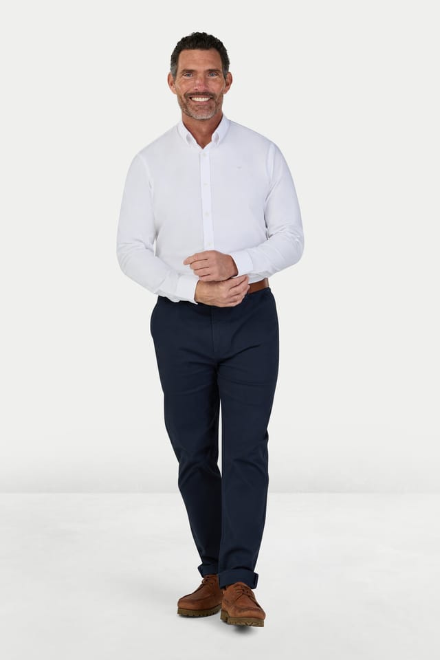raging bull Raging Bull Men's Long Sleeve Classic Oxford Shirt in White - 2