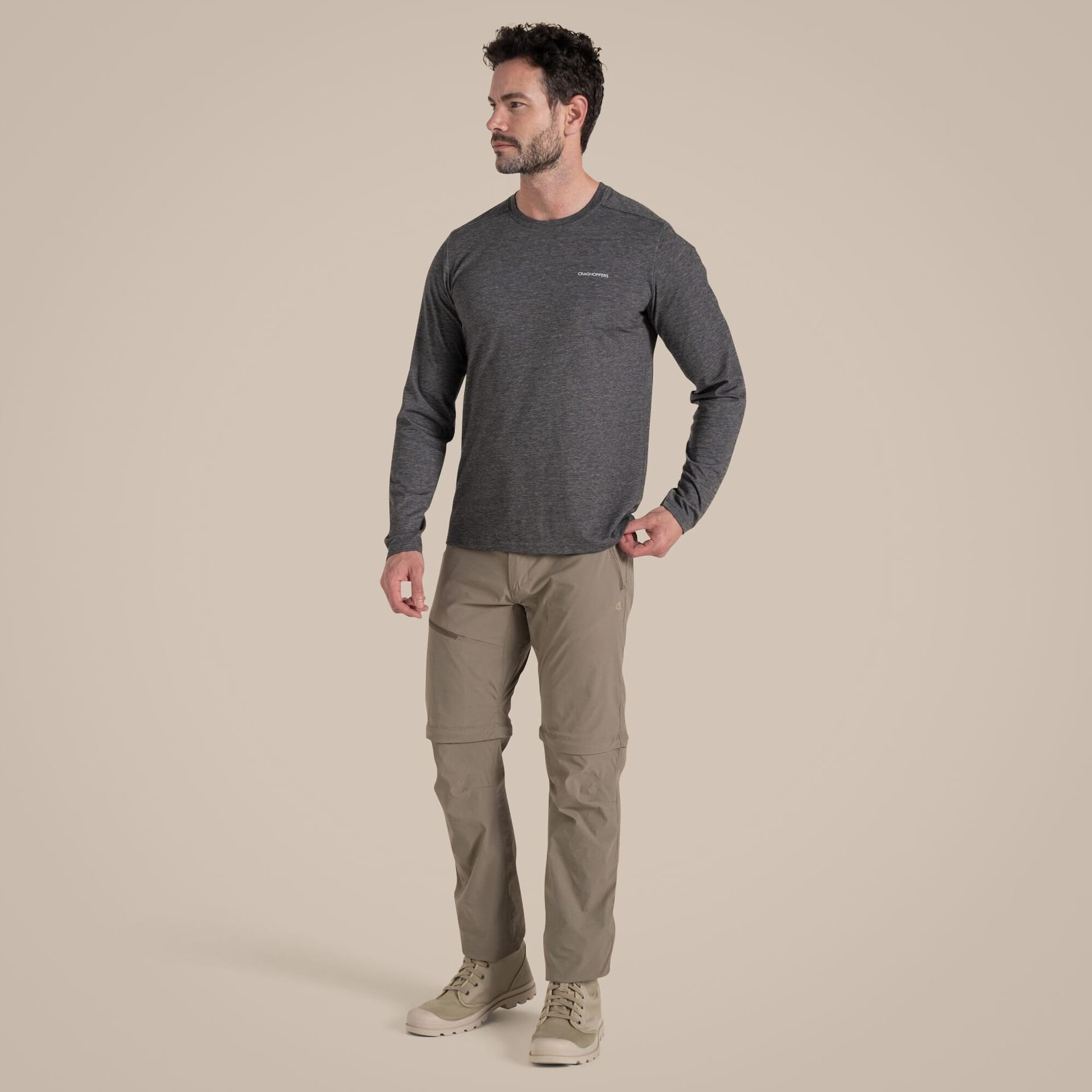 Craghoppers Craghoppers Men's NosiLife Pro Insect-Repellent Lightweight Stretch Zip-Off Trouser in Beige - 4