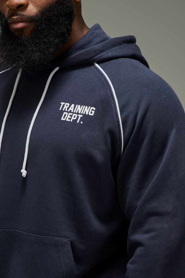 Training Dept. Training Dept. Men's Training Dept Oversized Boxy Piping Hoodie in Navy - 3