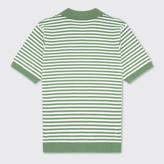 Walker & Hunt Walker & Hunt Men's Milton Striped Polo in Light Green - 2