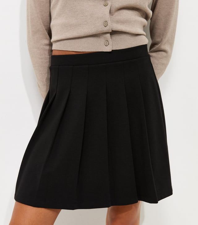 New Look Women's Black Ponte Knife Pleat Mini Skirt New Look - 3