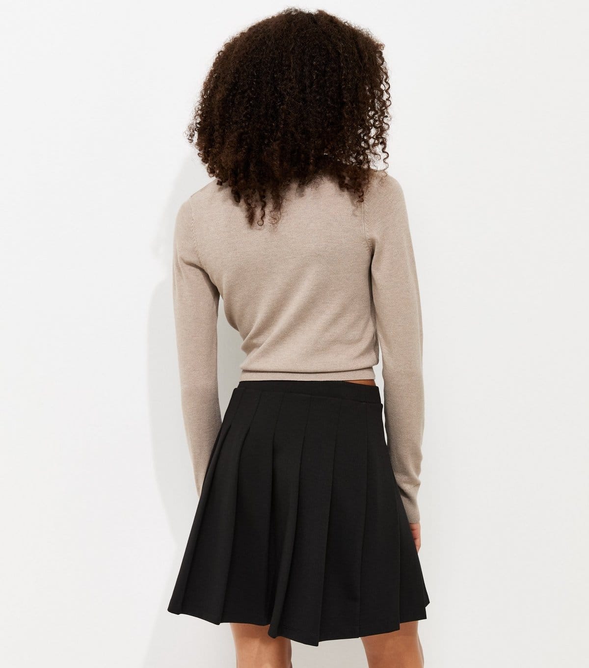 New Look Women's Black Ponte Knife Pleat Mini Skirt New Look - 4