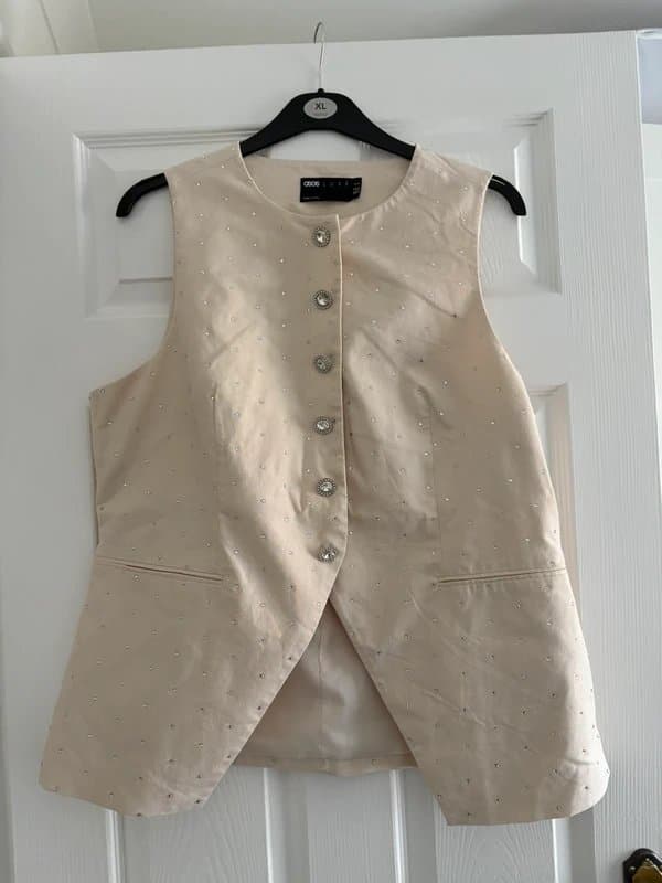 ASOS Hotfix embellished linen co-ord