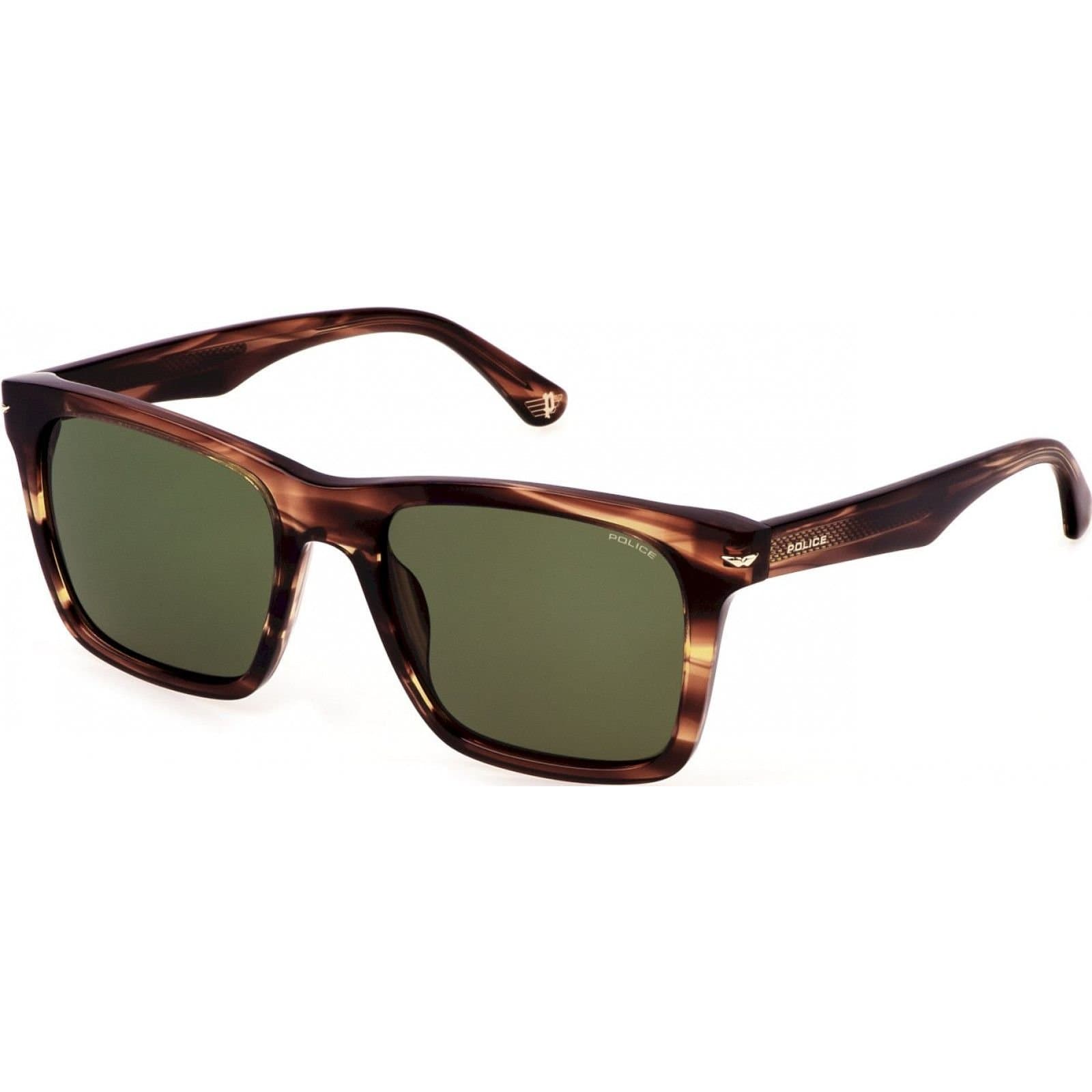 Police Police Men's SPLN35-5509N3 Square/Rectangle Sunglasses in Brown
