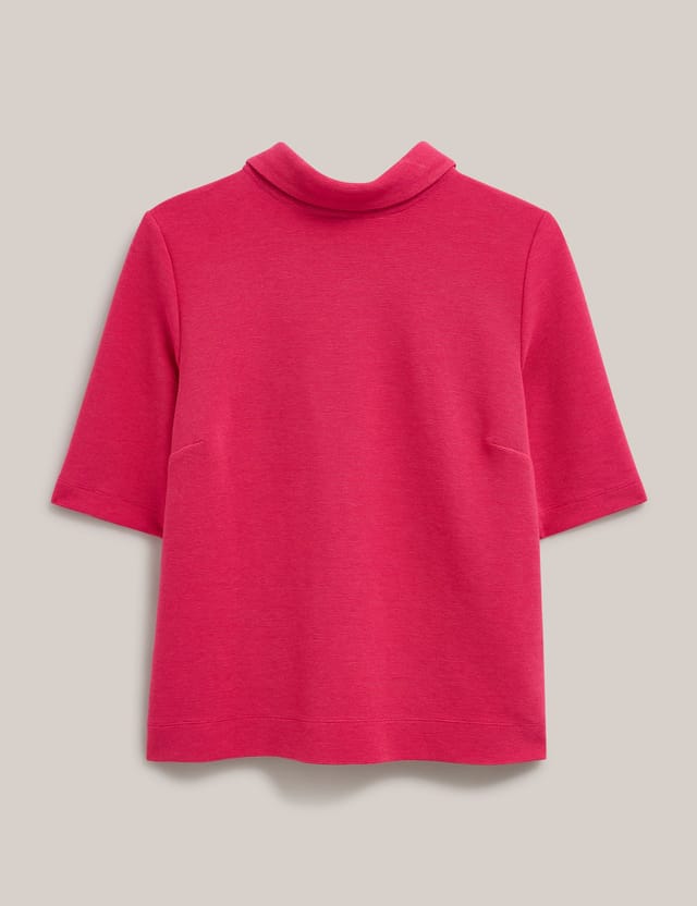 Hobbs London Hobbs London Women's Tali High Neck Textured Top in Fuchsia - 2
