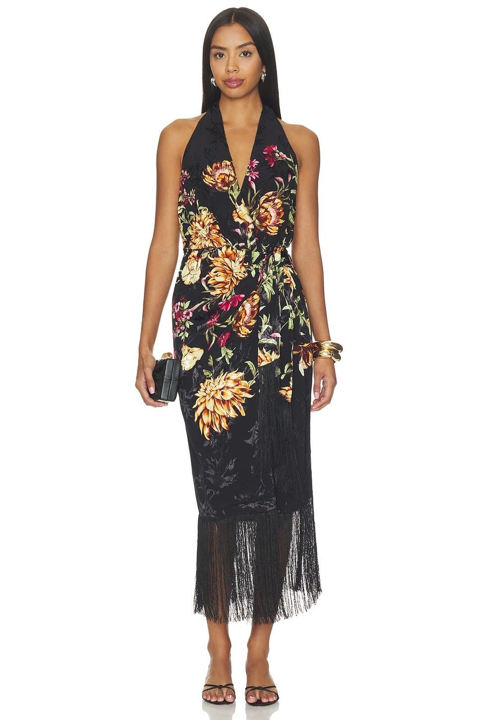 revolve Front Draped Midi Dress