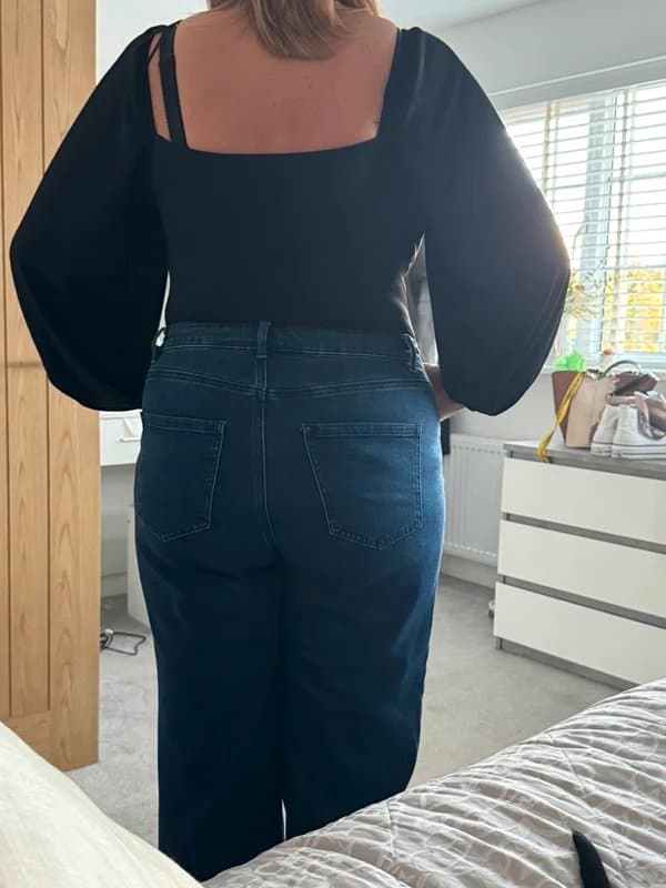 New Look Black bodysuit with ruching around bust