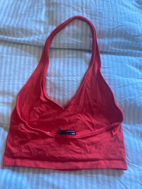 ASOS Asos red halter neck crop top
