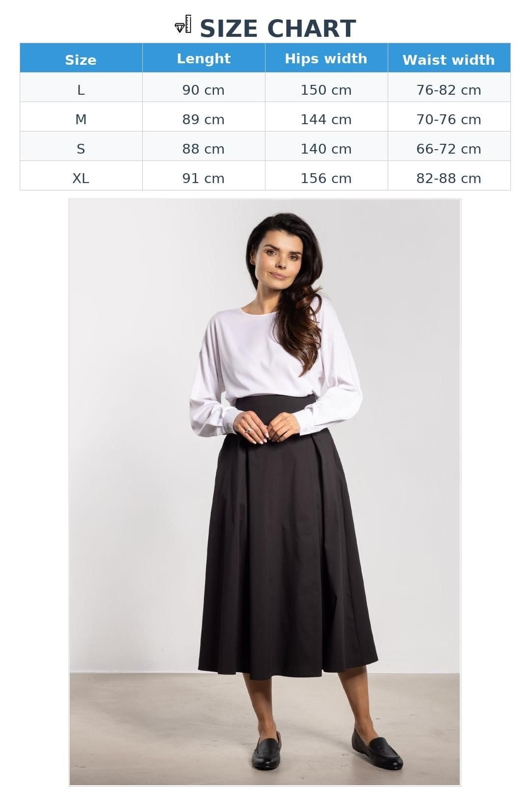 Love Lace Love Lace Women's High Waist Tie Back Midi Flared Skirt in Black - 4