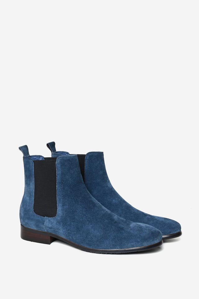 Alexander Pace Alexander Pace Men's 'Warwcik' Premium Suede Chelsea Boots in Navy - 2