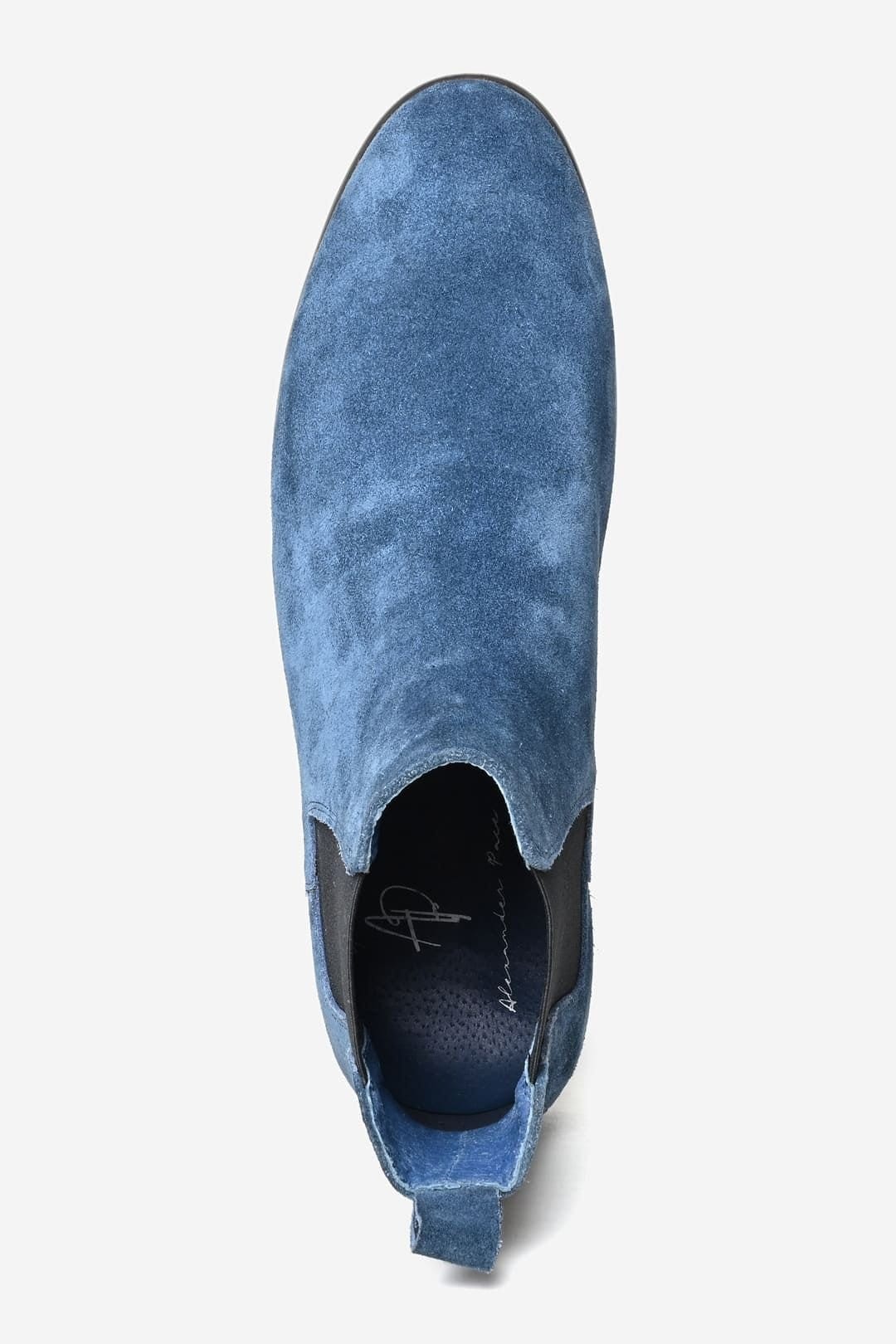 Alexander Pace Alexander Pace Men's 'Warwcik' Premium Suede Chelsea Boots in Navy - 4