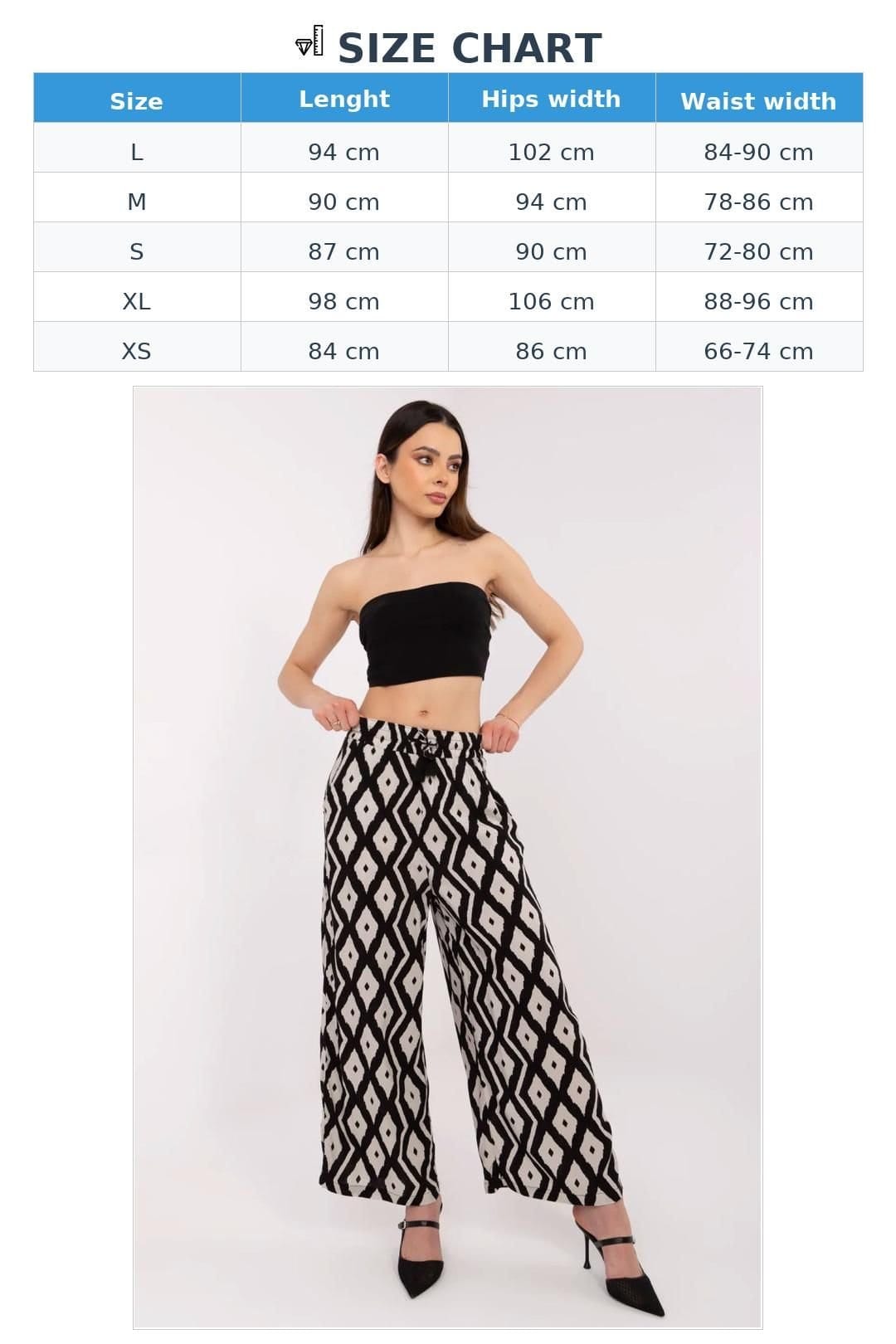 Love Lace Love Lace Women's Light Viscose Wide Leg Tie Waist Trousers Style 212664 in Black - 4