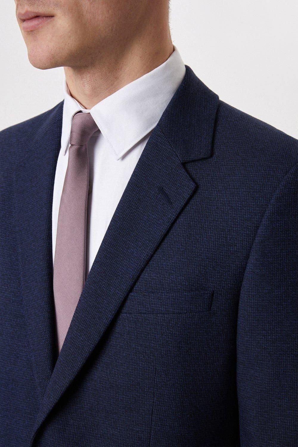 Burton Burton Men's Navy Marl Skinny Fit Suit Jacket - 4