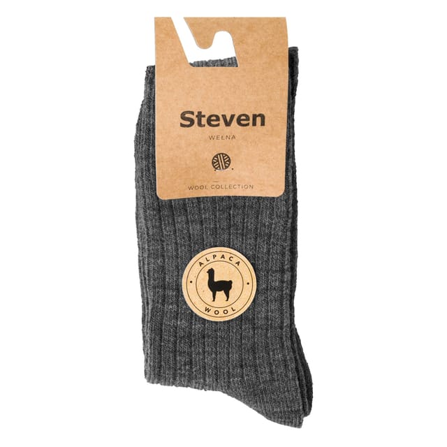 Steven Steven Men's 1 Pack Alpaca Wool Warm Boot Socks for Winter in Grey - 2
