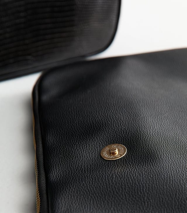 New Look Black Leather-Look Laptop Tote Bag Vegan New Look - 3