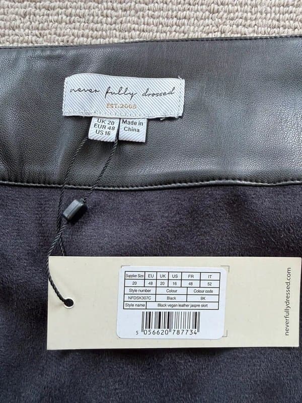 Never Fully Dressed NFD faux leather midi skirt