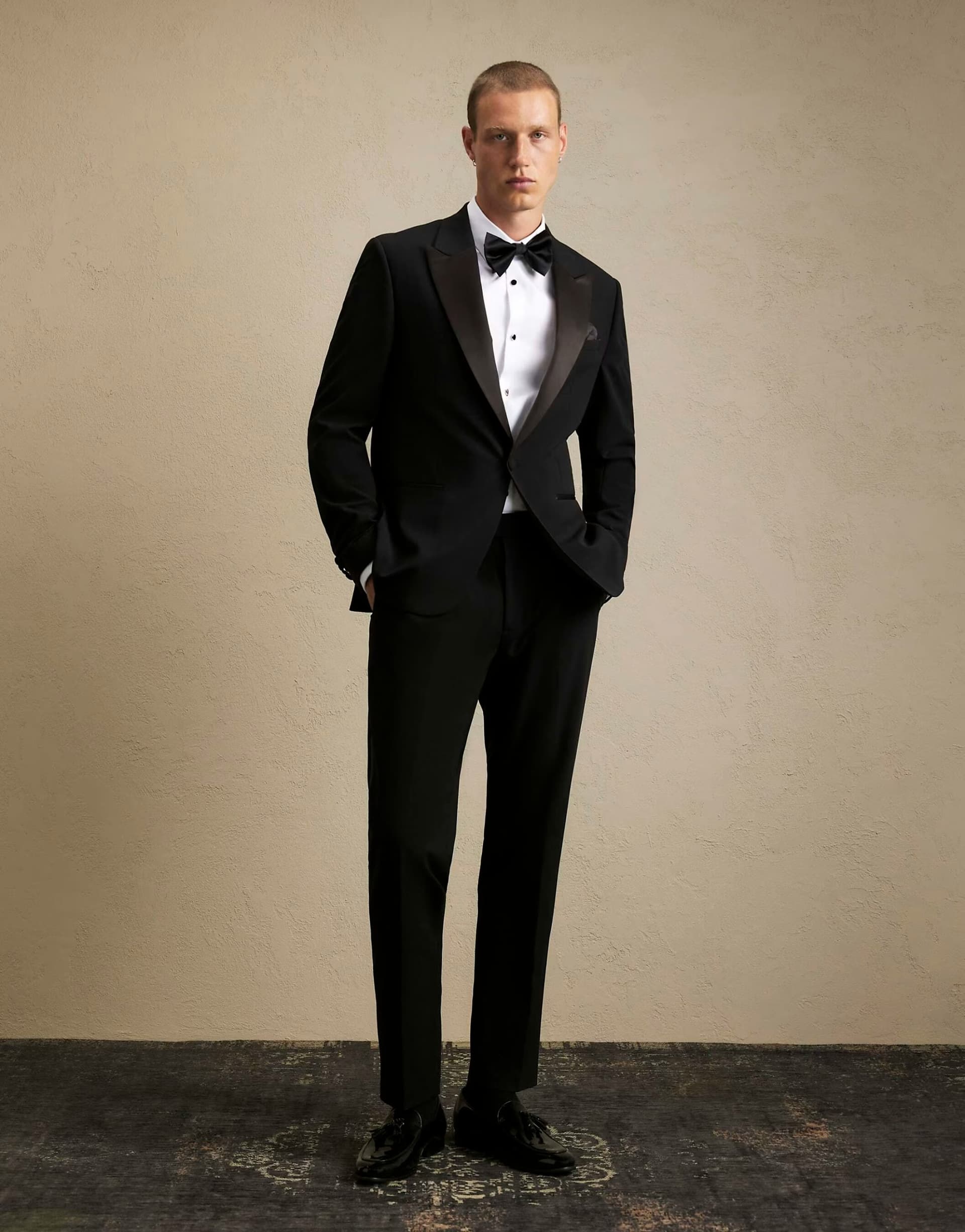ASOS River Island Slim fit tailored suit trousers in black
