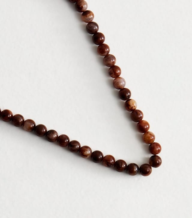New Look Brown Resin Bead Necklace New Look - 3