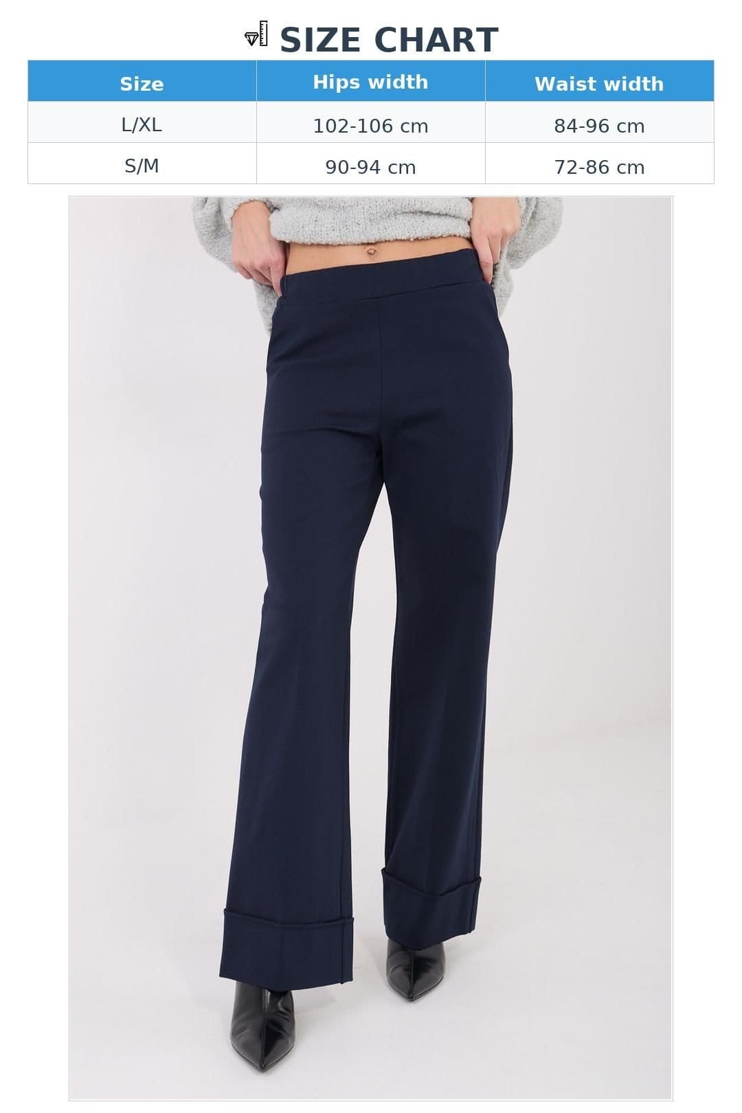 Love Lace Love Lace Women's High Waist Wide Leg Elastic Pants in Navy - 4
