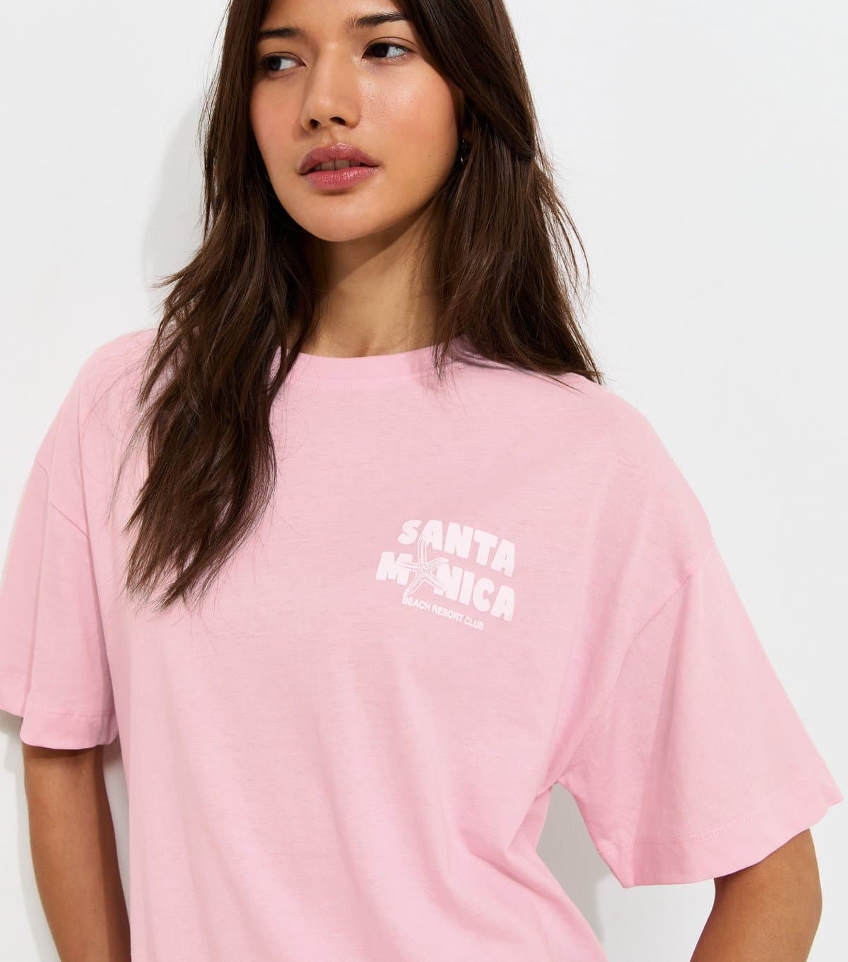 New Look New Look Light Pink Cotton Oversized T-Shirt