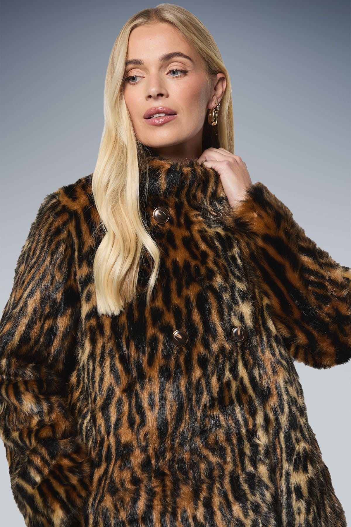 Wallis Wallis Women's Petite Leopard Faux Fur Coat - 4