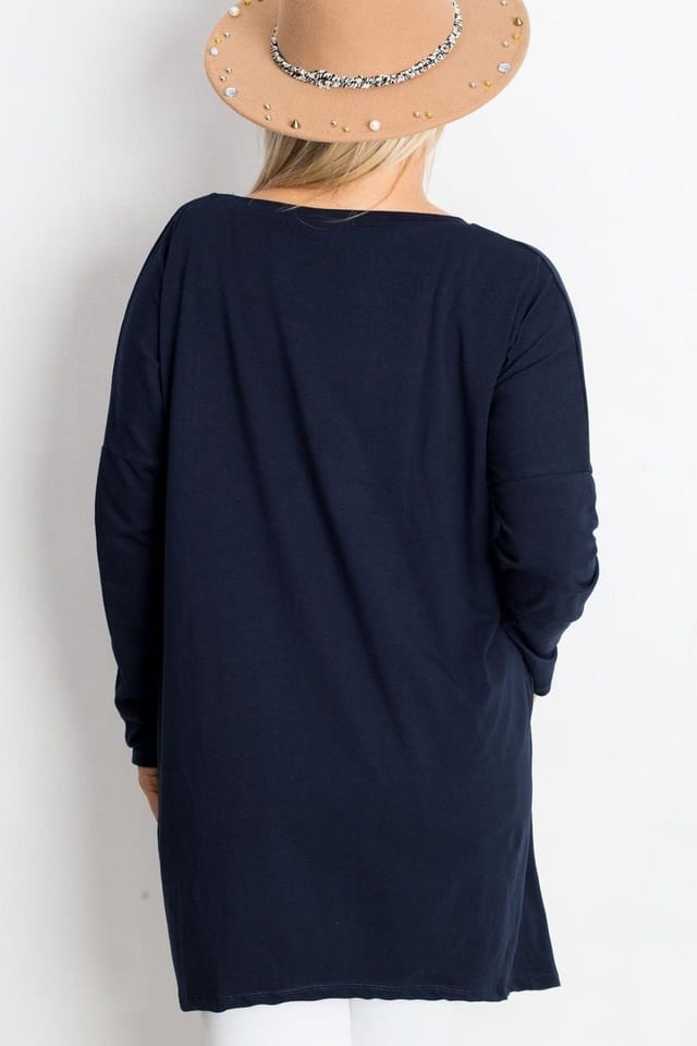 Love Lace Love Lace Women's Plus Size Cotton Elastane Tunic Blouse Style 223039 in Blue - 3