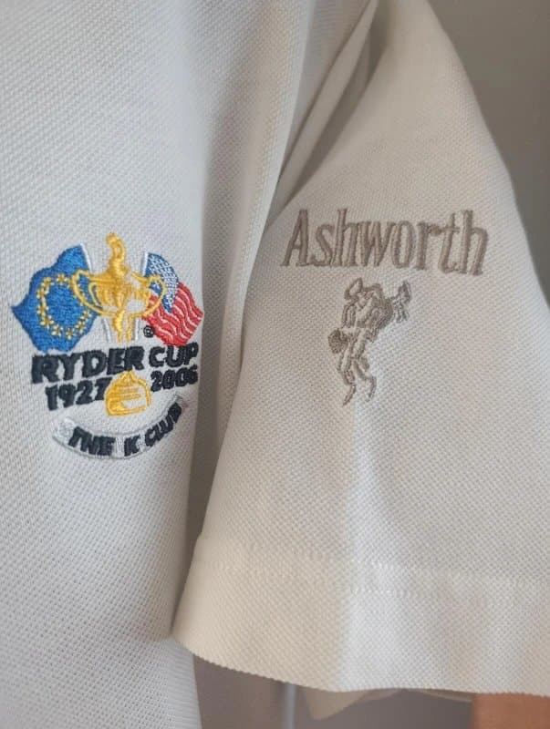 Ashworth Vintage Ashworth Ryder Cup 2006 The K Club White Golf Polo Shirt M Golfcore