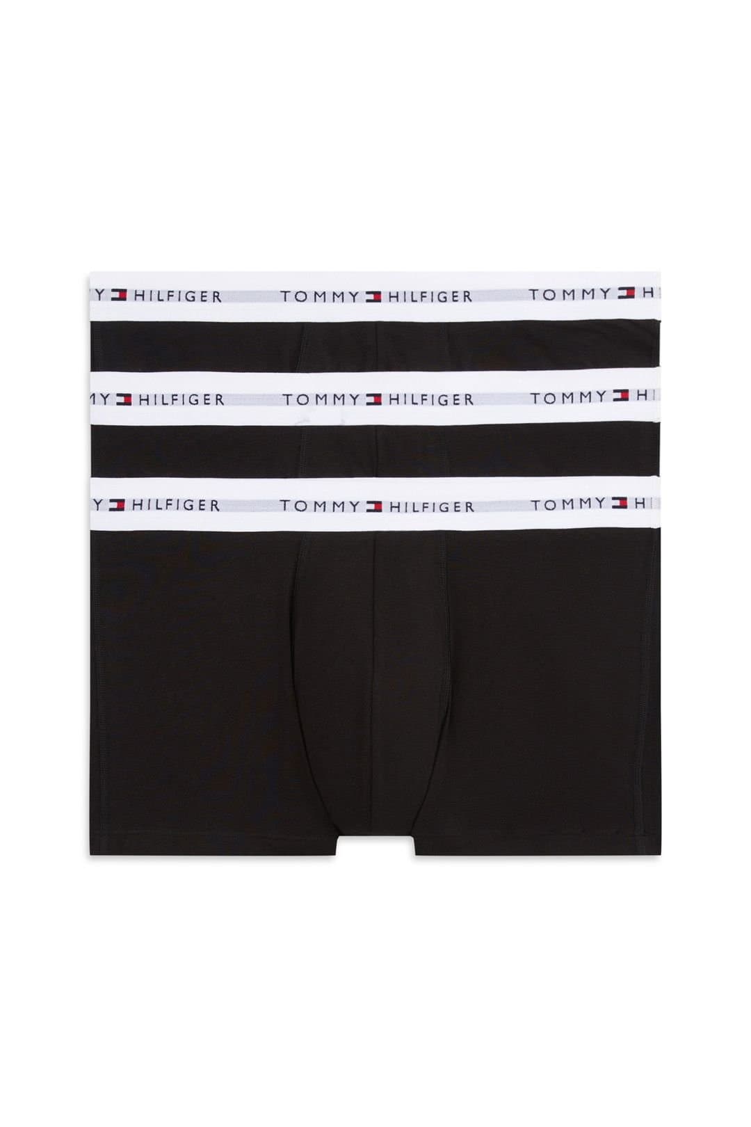 Tommy Hilfiger Tommy Hilfiger Men's Signature 3 Pack Waistband Trunks - Black