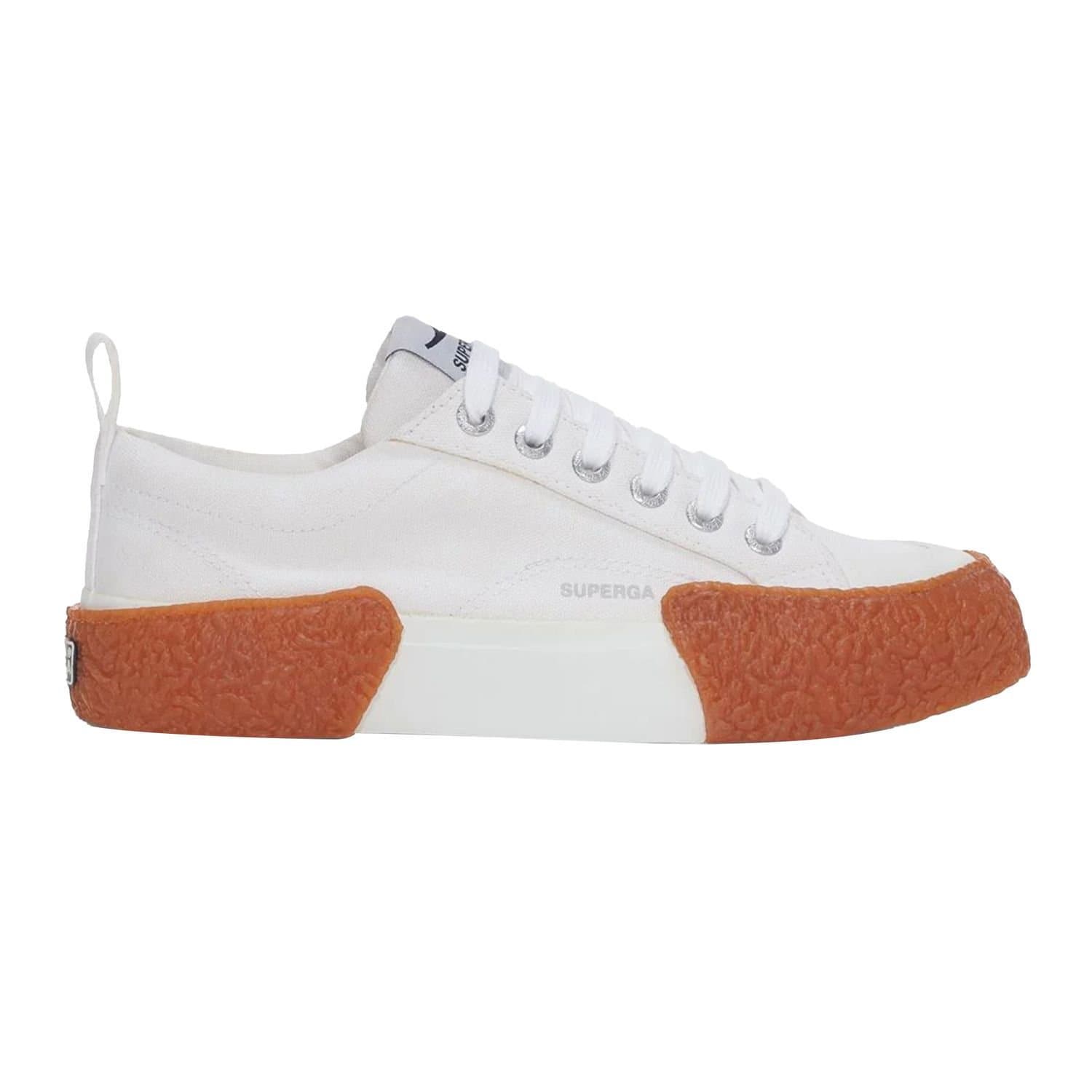 Superga Superga Men's White Canvas Trainers with Big Bumpers