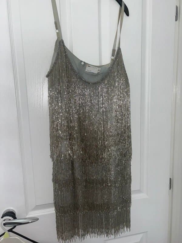 ASOS ASOS Design embellished fringed dress