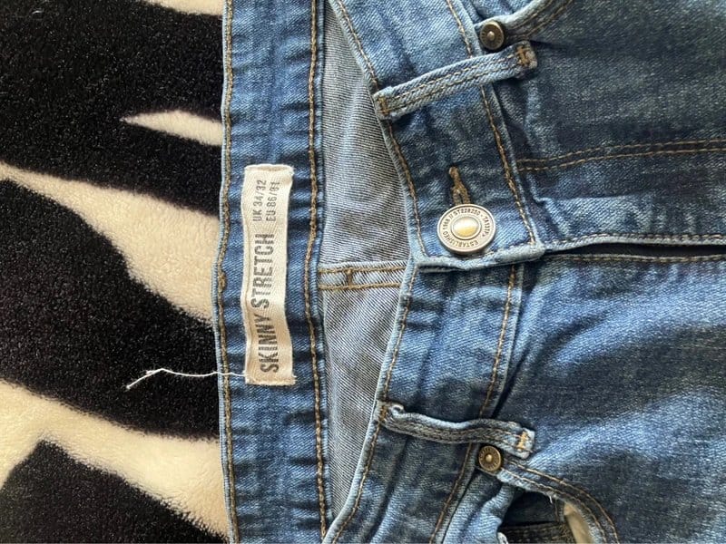New Look Blue Skinny Stretch Ripped Jeans
