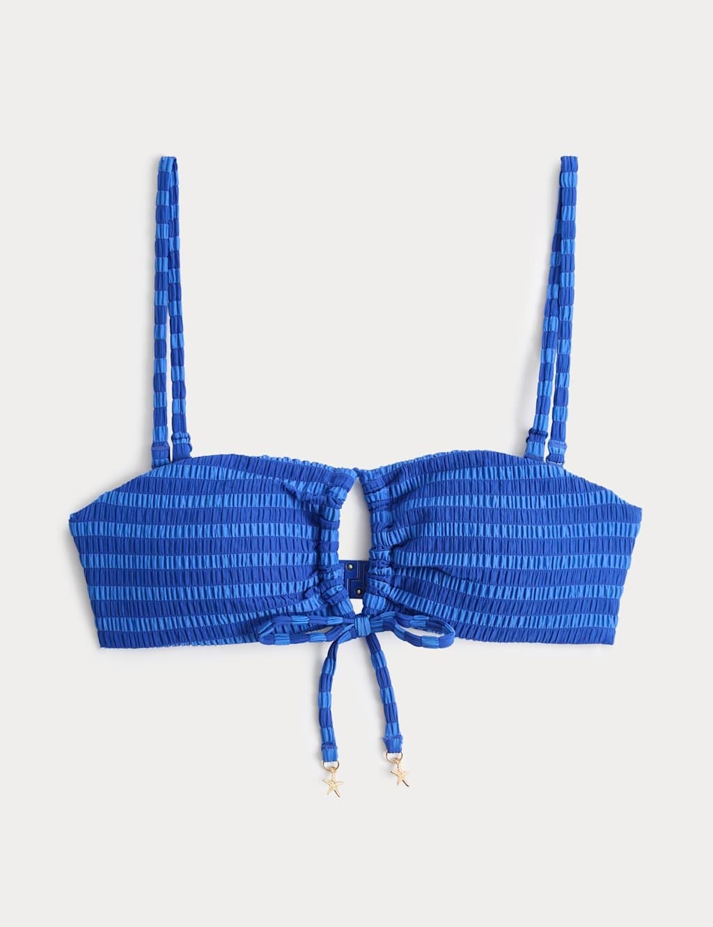Marks & Spencer M&S Striped Bandeau Bikini Top in Blue Mix