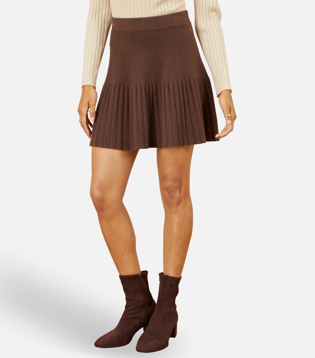Yumi Women's Brown Knitted Skirt Yumi New Look - 2