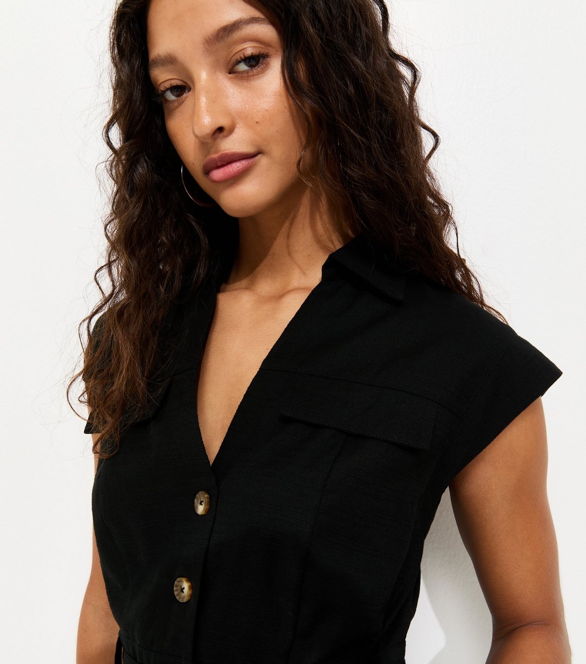 New Look Women's Black Utility Short Sleeve Playsuit New Look - 2