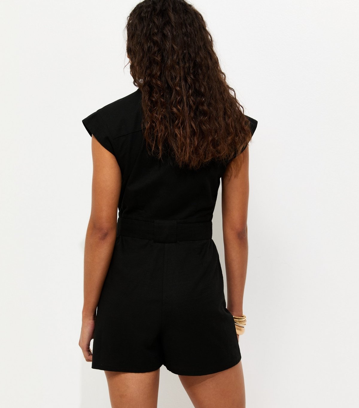 New Look Women's Black Utility Short Sleeve Playsuit New Look - 4