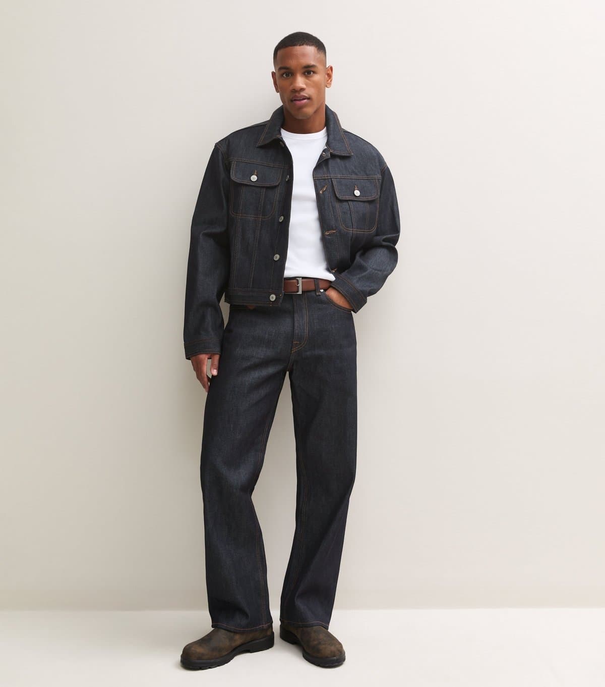 jack & jones Men's Navy Classic Straight Leg Selvedge Jeans Jack & Jones New Look