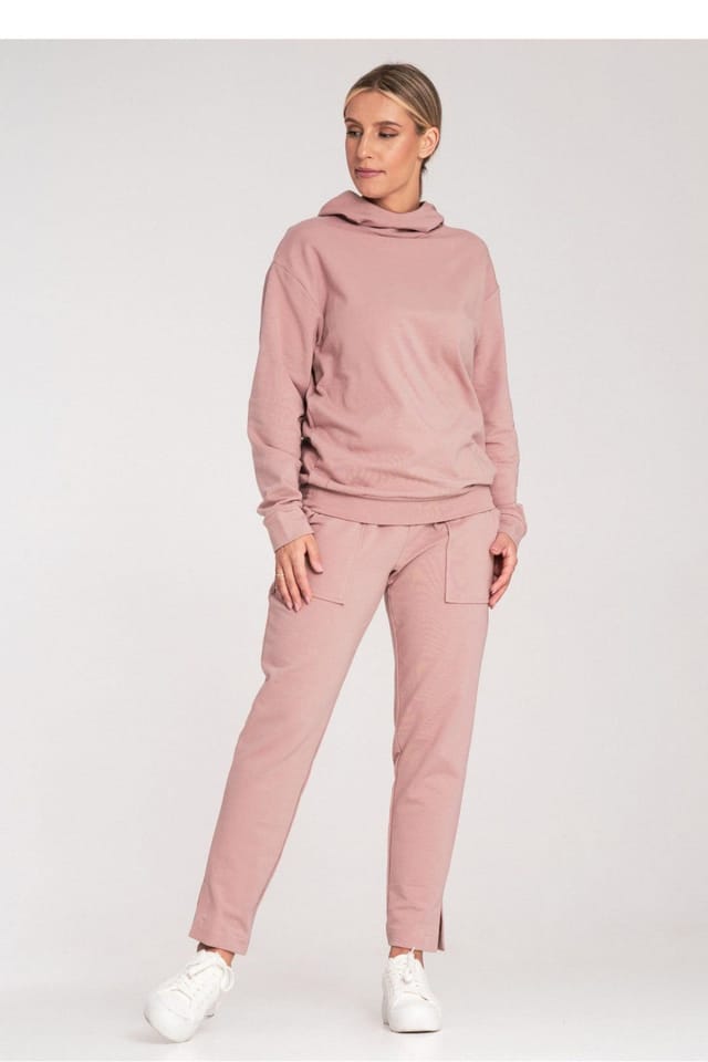 Love Lace Love Lace Women's Cotton Sports Track Trousers with Patch Pockets in Pink - 2