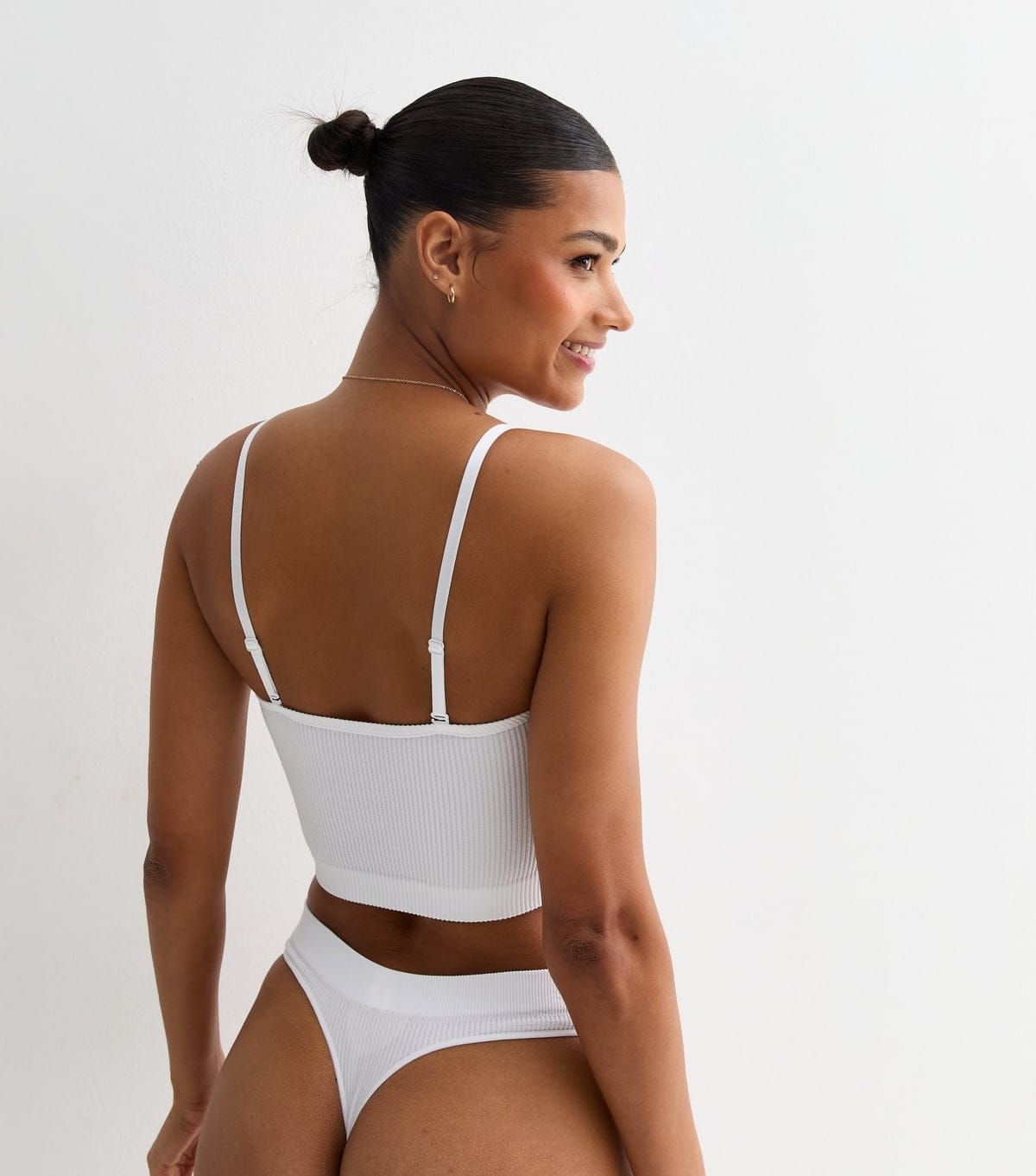 New Look Women's White Rib Seamless Soft Multiway Bandeau Bra New Look - 4