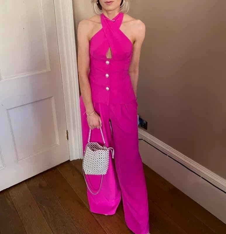 ASOS ASOS Luxe hot pink two piece size 8