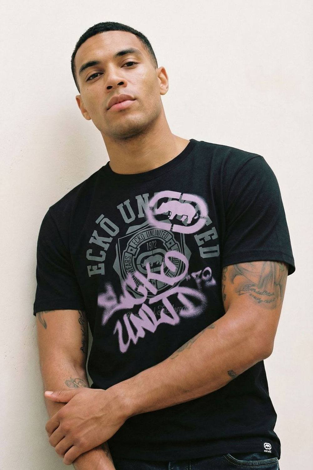 Ecko Untld. Ecko Untld. Men's Varsity Tagged T-Shirt in Black - 4