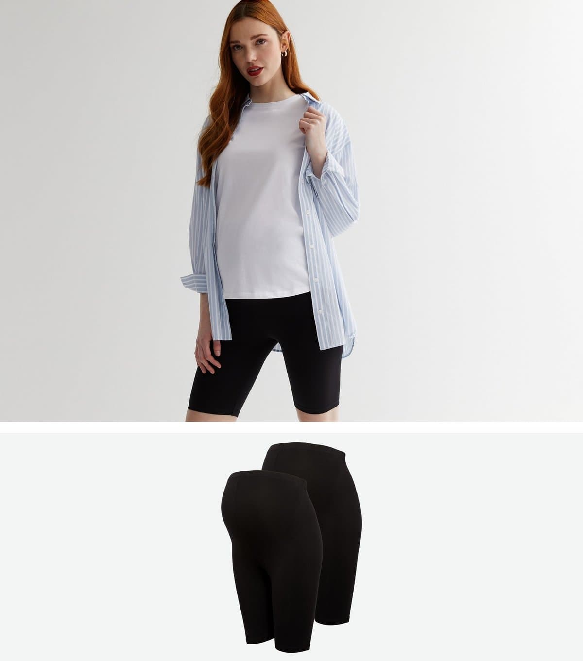 New Look Women's Maternity 2 Pack Black Jersey Cycling Shorts New Look
