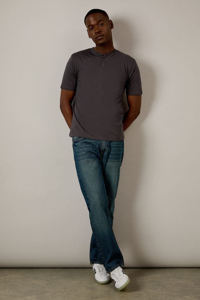 Burton Burton Men's Dark Grey Grandad Neck T-shirt - 2