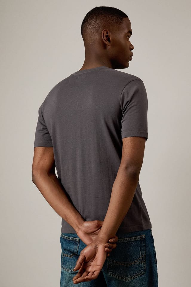 Burton Burton Men's Dark Grey Grandad Neck T-shirt - 3