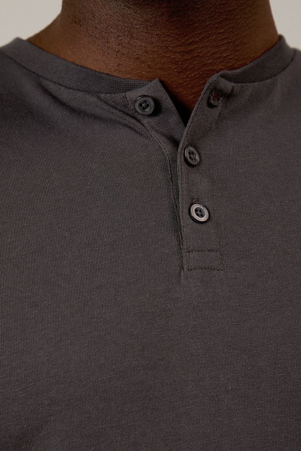 Burton Burton Men's Dark Grey Grandad Neck T-shirt - 4