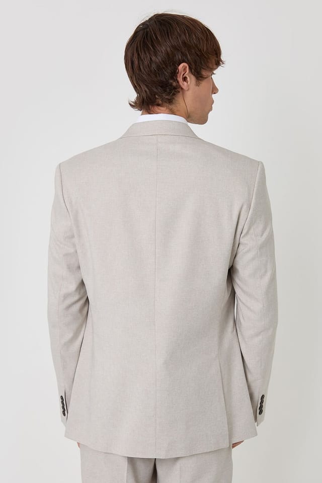 Threadbare Threadbare Men's Regular Fit Single Breasted Lightweight Blazer in Stone - 2