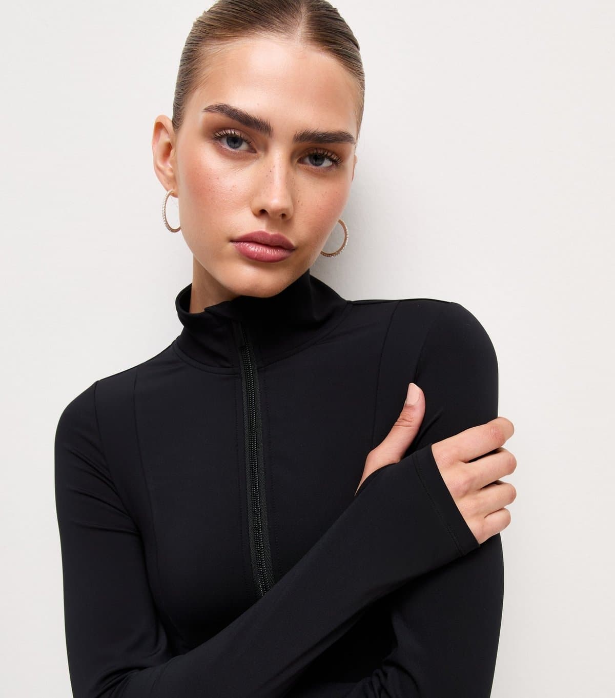 New Look Women's Premium Black Zip Front Athletic Jacket New Look