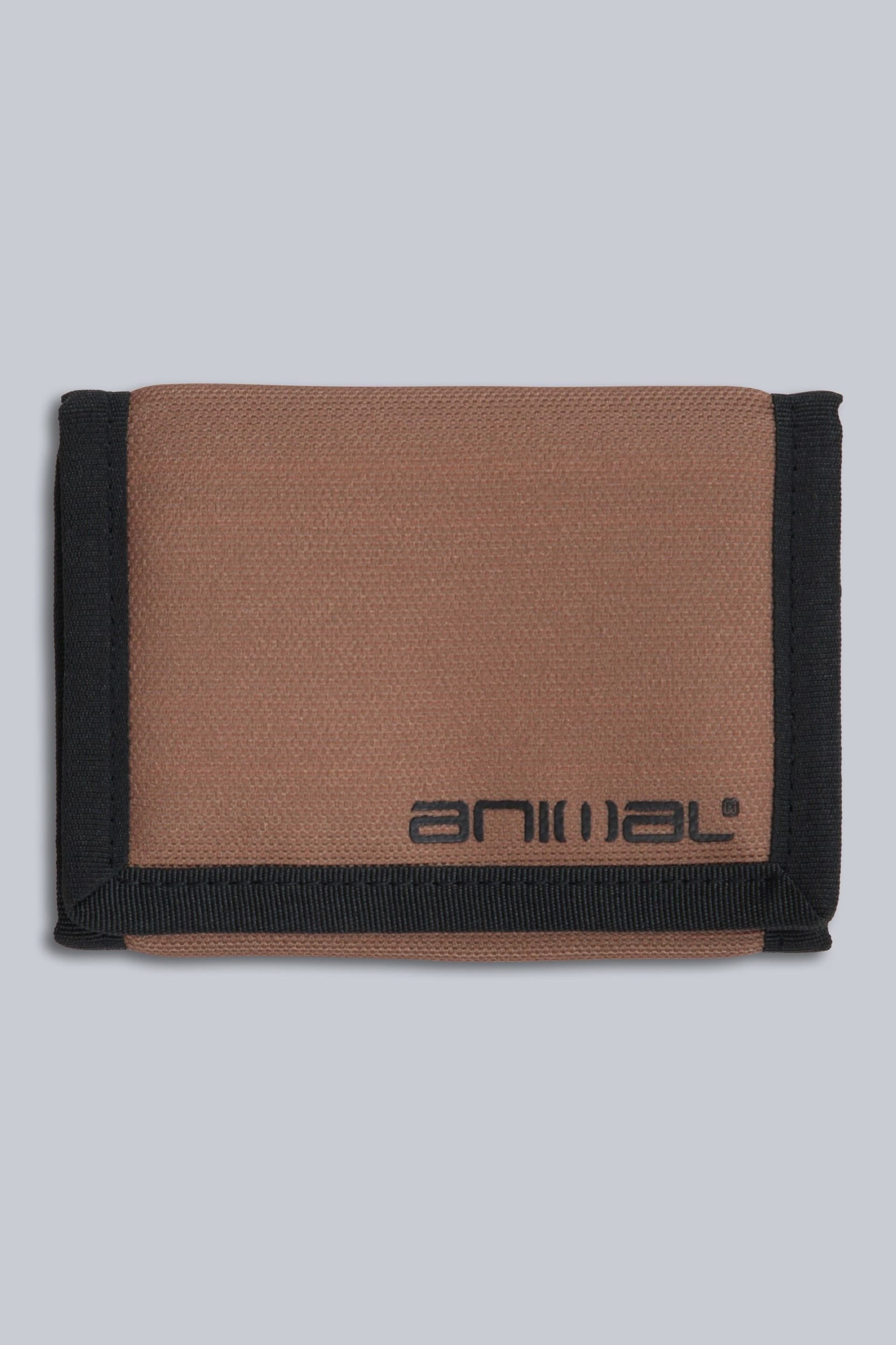 Animal Animal Men's Compact Lightweight Durable with Coin Pocket Trifold Travel Wallet in Tan